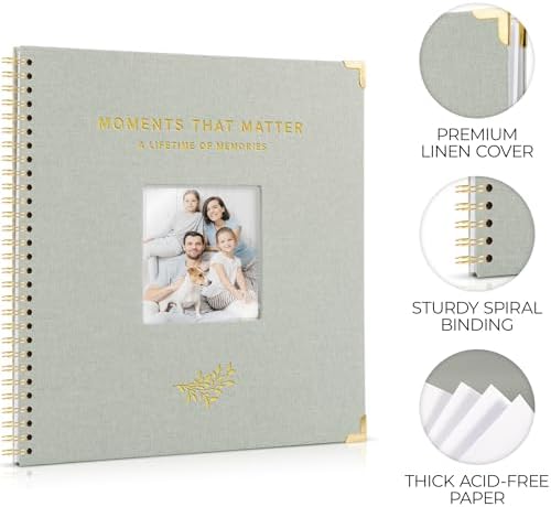 Beautiful Linen Scrapbook Photo Album 10"x10" - 40-Page Blank Guest Book - Image 6