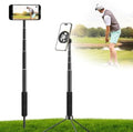Golf Selfie Stick Tripod & Ground Spike to Record Swing, Phone Mount Golf Spike& Tripod, Strong Magnetic Mount, 11.4–47in Adjustable Pole, 1/4" Thread, Portable& Compact, Durable Aluminum Design by Voinap