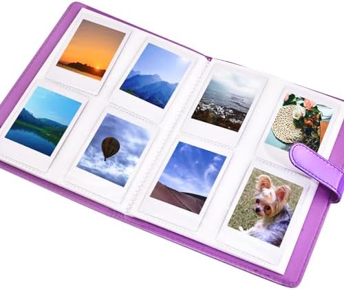 Sunmns Accessories Bundle Kit Compatible with Fujifilm Instax Mini 13 12 11 9 8 90 70 Instant Camera, Include Album, Film Stickers, Photo Frames, Hanging Frame, Strap (Bright Purple) - Image 2