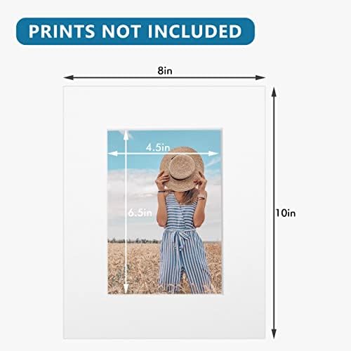 Somime 8x10 Precut Picture Mats,White 8x10 Picture Mats for 5x7 Photo - Image 3