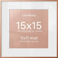 Homeforia 15x15 Rose Picture Frame, High-End Metal, 11x11 Mat, Glass by Homeforia