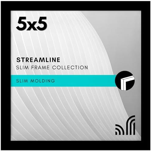 Americanflat 5x5 Picture Frame - Slim Molding - Black by Americanflat