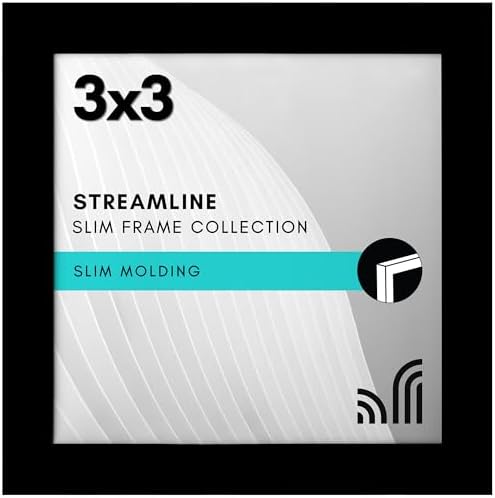 Americanflat 3x3 Picture Frame - Slim Molding - Black by Americanflat