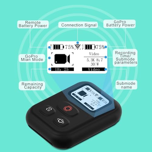 Remote Control Accessories for GoPro Hero Black 13/12/11/11Mini/10/9/8/Max,Wireless 269FT Remote Control Range OLED Display - Image 4