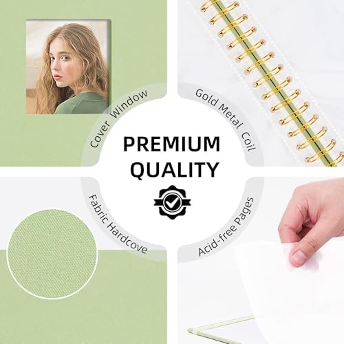 8x10 Photo Album 40 Pockets Linen Cover Kids Artwork Green - Image 2