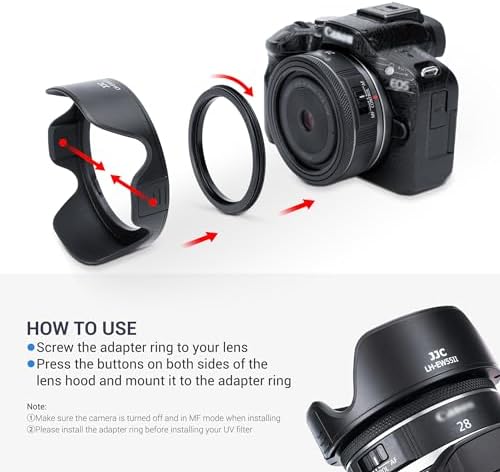 JJC Tulip Lens Hood for Canon RF 28mm f/2.8 STM, Replaces EW-55 - Image 6