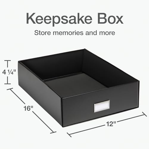 Oxford Keepsake Box, Protective Storage Box, Home and Office Organizer, Photo Storage_Box, Souvenir Organizer, Large, 16" x 12" x 4 1/4" (41787) (Pack of 6) - Image 2