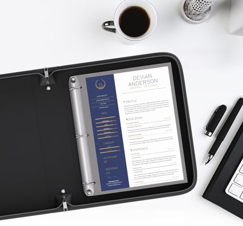 Fireproof 3 Ring Binder with Zipper, 2" D Rings Holds 450 Sheets - Image 5