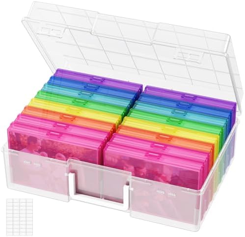 Lifewit 16 Pcs Photo Storage Box for 4"x 6" Pictures, Acid-Free, Multicolor by Lifewit