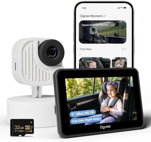 Ognee Baby Car Camera, Wirless 2K Crystial Clear Color Night Vision by Ognee