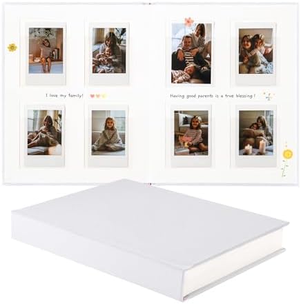 Instax Mini Photo Album with Writing Space, Linen Cover, White by Unknown