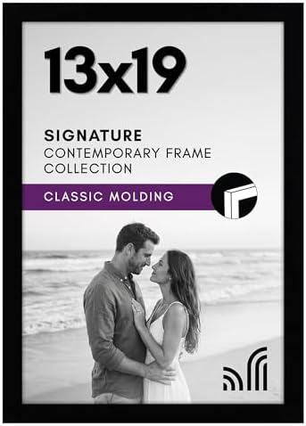 Americanflat 13x19 Picture Frame with Shatter-Resistant Glass - Signature Collection - Gallery-Style Frames Made of Engineered Wood - Photo Frame for Wall Display - Black by Americanflat