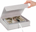 8x10 Photo Storage Box with Lid, Photo Cases and Postcard Keeper Storage, Stackable Linen Memory Organizer for Photos, Documents, Certificates, Jewelry, Scrapbooking Supplies, Beige by Unknown