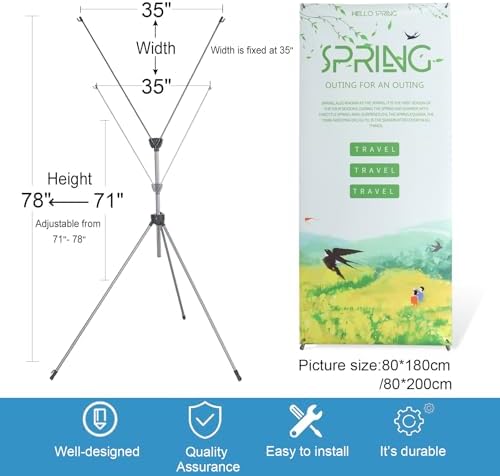2 Pack X Frame Banner Stand Fits Banner Adjustable Size Width 35" and Height 71" to 78" with Portable Travel Bag, Customize Stand for Tradeshow, Market, Store, Display, Event, Birthday & Party - Image 6