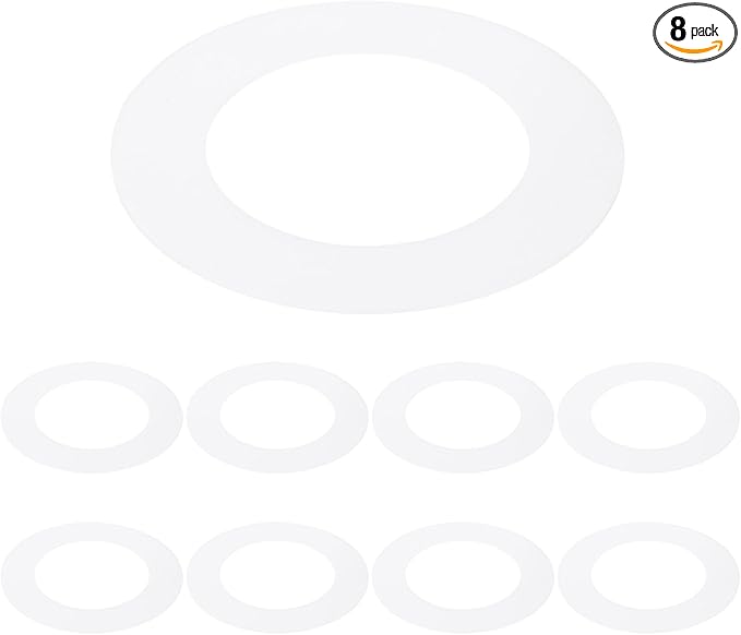 PATIKIL 2.8" ID 4.5" OD Plastic Trim Ring, 8 Pcs Ceiling Light Goof Rings Matte Circular Light Cover Lighting Fixture for Ceiling Wall Recessed Can Downlights, Translucent Matte White by PATIKIL