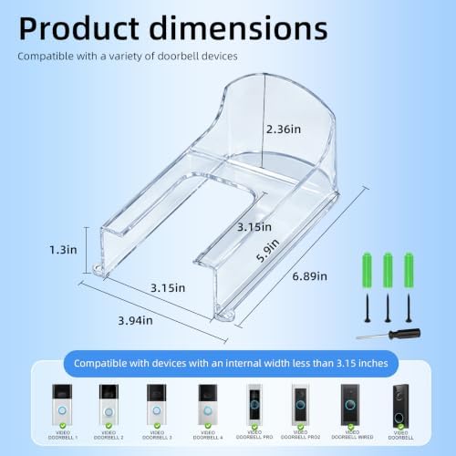 Transparent Plastic Doorbell Rain Cover , All Models Waterproof Protector Shield For Ring 1/2/3/4/2020/Pro/Pro 2/ Video Doorbells - Image 2
