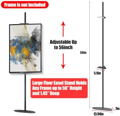 56" Adjustable Floor Picture Frame Stand, Easel Stands for Display - Image 3
