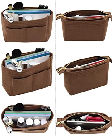 LEXSION Organizer,Bag Organizer,Insert purse organizer with 2 packs in one set fit NeoNoe Noé Series perfectly Brown - Image 3