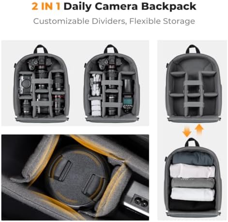 K&F CONCEPT Camera Backpack, DSLR/SLR/Mirrorless Photography Camera Bag - Image 5