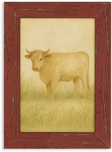 puthiac 5x7 Rustic Farmhouse Picture Frame, Barn Red, 1 Pack by PUTHIAC