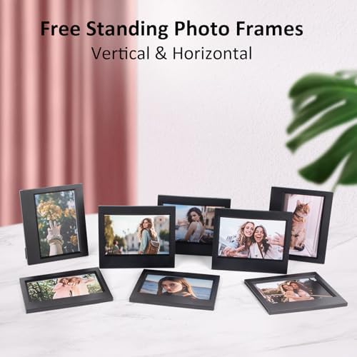 8 Packs Tabletop Photo Frame for Instax Wide Film - Desk Stand Up Display Small Picture Frame for Instax WIDE EVO/400/300/210 Instant Camera Film,4.25x3.38'' Photo Frame - Black - Image 5
