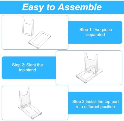 36 Pcs Acrylic Adjustable Plate Stands for Display, Clear Picture Plate Holders Easels Stands for Home Office Party Decoration, 4.3x2.4x4.1 Inch - Image 3