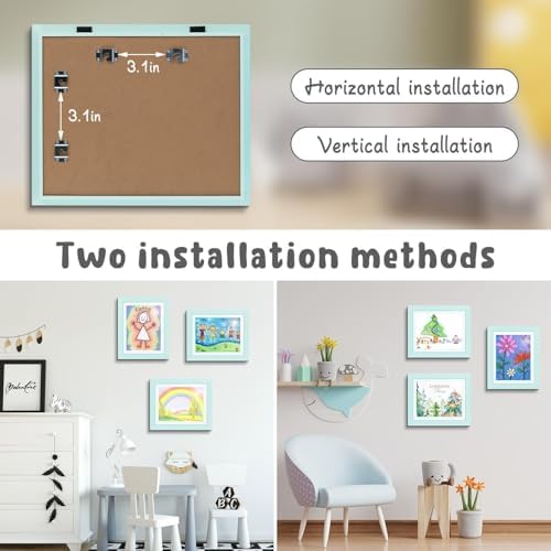 2 Pack 10x12.5 Front-Opening Kids Artwork Frames Changeable (Light Blue) - Image 2