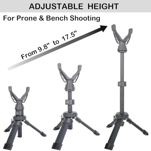 Portable Shooting Tripod with 360° Rotating & Removable V Yoke - Adjustable Height Rifle Rest Stand for Hunting, Target Shooting, Binoculars, Cameras & Outdoor Activities - Image 3