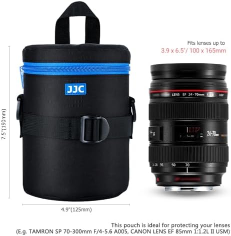 JJC Camera Lens Case Pouch, Padded Bag Fits Lens up to 3.9 x 6.5 (D x L) - Image 4