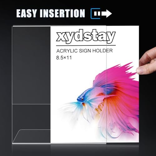 xydstay 3 pack 8.5x11 Acrylic Sign Holder, L Shape, Plastic Flyer Stand - Image 3