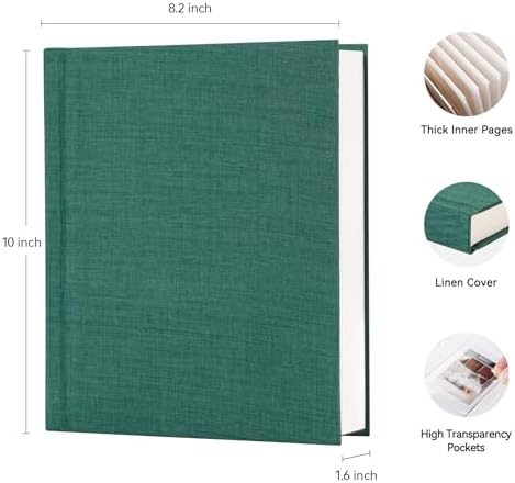 Instax Mini Photo Album with Writing Space, Linen Cover, Green - Image 2