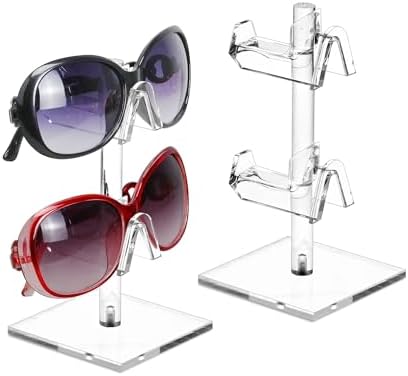MOOCA 2-Piece Acrylic Eyewear Display Stand, Holds 4 Frames by Mooca
