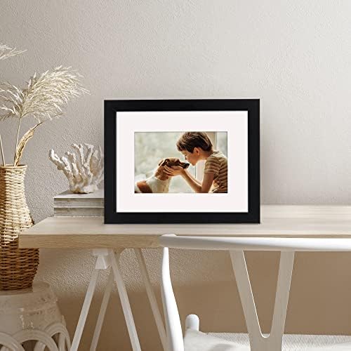 Americanflat 8x10 Picture Frame with Shatter-Resistant Glass - Use as 5x7 Frame with Mat or Display 8x10 Photo Without Mat - Signature Collection - Picture Frames for Tabletop and Wall Display - Black - Image 4