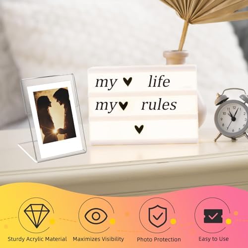 6 Pack Wallet Size Picture Frames,2.5x3.7 Acrylic Picture Frame,Mini Photo Frames for 3 in/3.5 In Mini Instant Films Photo Cards - Image 4