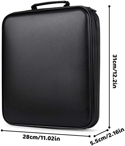 DVD Storage CD Case Holder:DVD Binder Protective CD Book Portable DVD Organizer-CD Wallet 160 Disc Holder Hard Plastic Movie Case Black CD Portfolio Blu Ray Album CD Booklet for Car Home - Image 3
