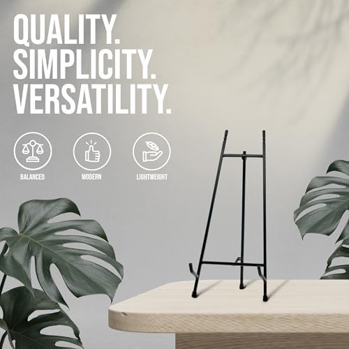 Red Co. 15” Tall Modern Metal Tripod Plate Stand and Art Holder Easel, Black - Image 2