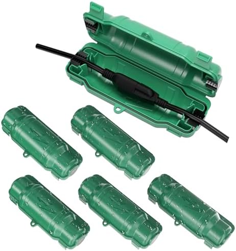 6 Pack Outdoor Extension Cord Safety Cover, Waterproof, Green by Unknown