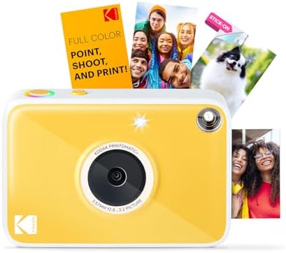 Kodak Printomatic+ Instant Print Digital Camera (Gold) 10MP Portable Camera with Interactive RGB LED Status Indicator, Prints Full-Color Photos on Zink 2x3” Sticky-Backed Photo Paper by Unknown