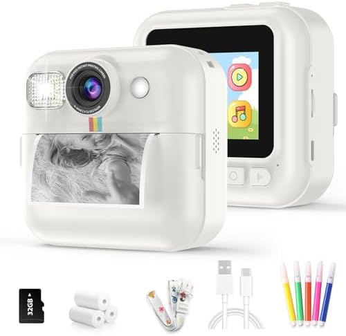 Kids Camera Instant Print, Toddler Travel Selfie Video Camera Toy for Girls by BOFIDAR