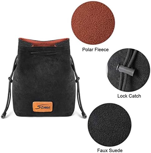S-ZONE Soft Camera Bag DSLR Insert Handbag Drawstring Lens Case Compatible with Canon Nikon Sony - Image 2