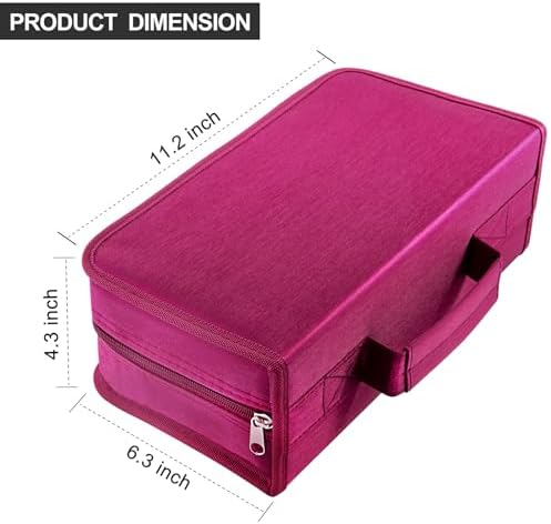 Siveit CD/DVD Storage Holder - 128 Capacity Organizer, Portable CD Wallet for Home & Travel (Black, Rose) - Image 2