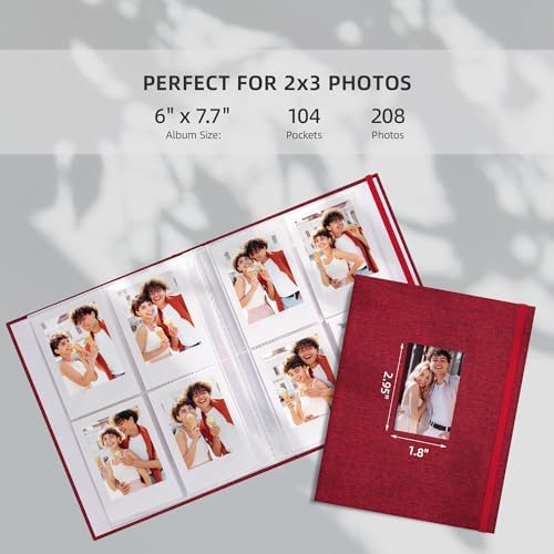 Vienrose Mini Polaroid Photo Album 208 Photos 2x3 Inch Red 1 PACK - Image 2