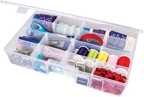 ArtBin 6980AG XL Solutions Box with Dividers, Art & Craft Organizer, [1] Plastic Storage Case, Clear by ArtBin