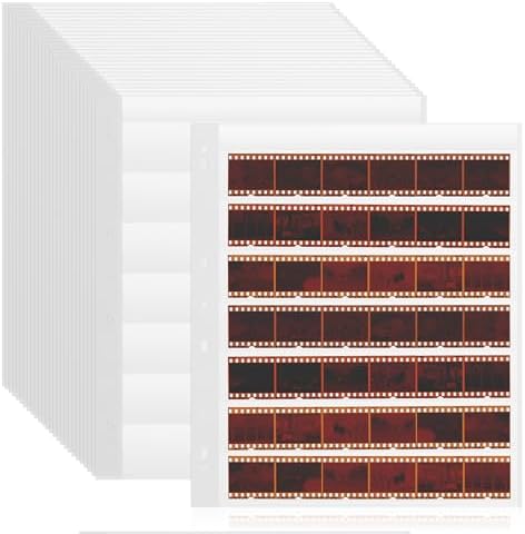 100 Pcs 35mm Negative Sleeves - Acid-Free Archival Film Negative Storage Pages, Pages Holds 7 Strips of 6 Frames - Compatible with 3-Ring Binders for Organizing 35mm Film by Unknown