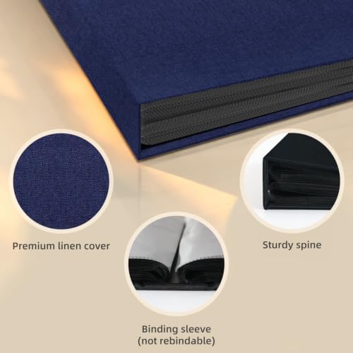 Popotop Photo Album 4x6 200 Pockets for Wedding Gifts,Linen Hardcover Picture Albums for Family Anniversary Baby Vacation Pictures - Image 4