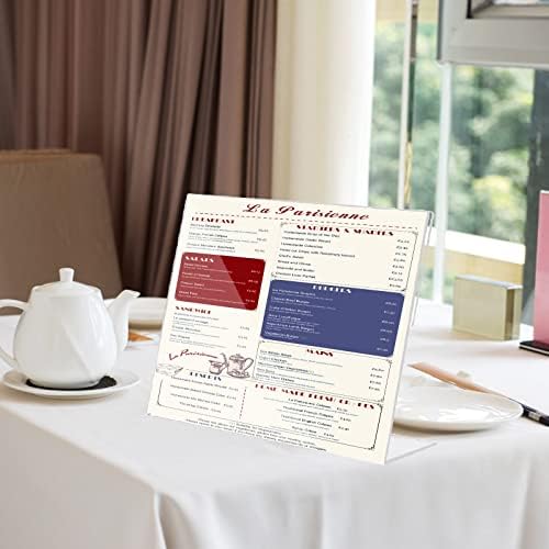 Acrylic Sign Holder 8.5 x 11 Horizontal 6 Pack Slant Back Acrylic Stands for Display Plexiglass Clear Acrylic Display Stands for Ad Frame, Picture Photo Frames, Promotions, Restaurants, Office - Image 3
