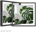 Egofine 8x8 Floating Frames Set of 2, Double Plexiglass Picture Frame, Made of Solid Wood Display Any Size Photo up to 8x8, Wall Mount or Tabletop Standing, Faded Black by Egofine