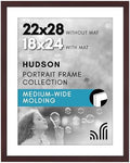 Americanflat 22x28 Poster Frame - Matted to 18x24 - Mahogany by Americanflat