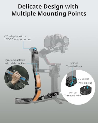 SmallRig RS3 RS2 Weight-Reducing Shoulder Strap Compatible with Sling Handle for DJI, Gimbal Belt with Upgraded QD Quick Release Buckles for DJI RS 5 / RS4 / RS4 Pro/RS 3 / RS 3 Pro/RS 2 - Image 6