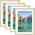 20x28 Wood Picture Frame Set of 4, Wall Mount for Home Decor, Natural by SZYUU